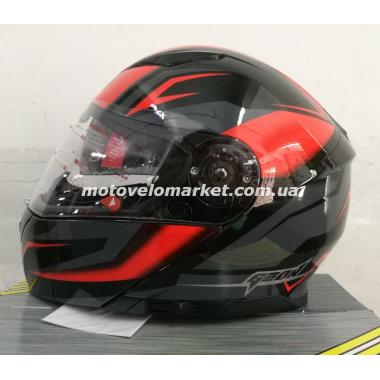 Мотошлем GEON 950 Fury (модуляр) с очками Red/Black